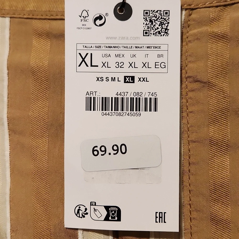 Zara Tan and Cream Striped Wide Leg Pants - Picture 9 of 14